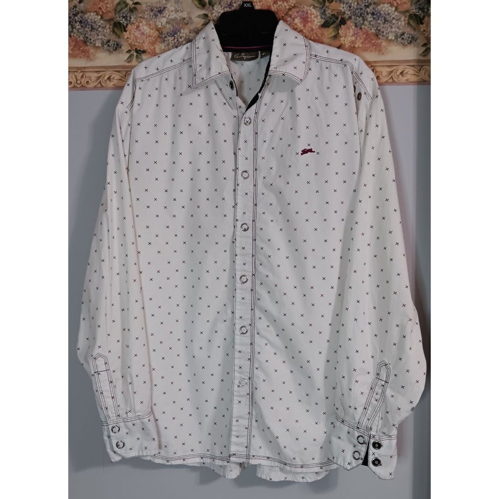 A. Tiziano XL White Snap Casual Occasion Event Business Going Out Shirt